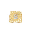 10kt Two-Tone Gold Unisex Initial Alphabet S Nugget Ring