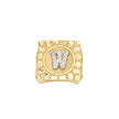 10kt Two-Tone Gold Unisex Initial Alphabet W Nugget Ring