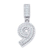 925 Sterling Silver Round Baguette 0.35ct, 0.57ct Moissanite Initial Number 9 Charm Pendant
