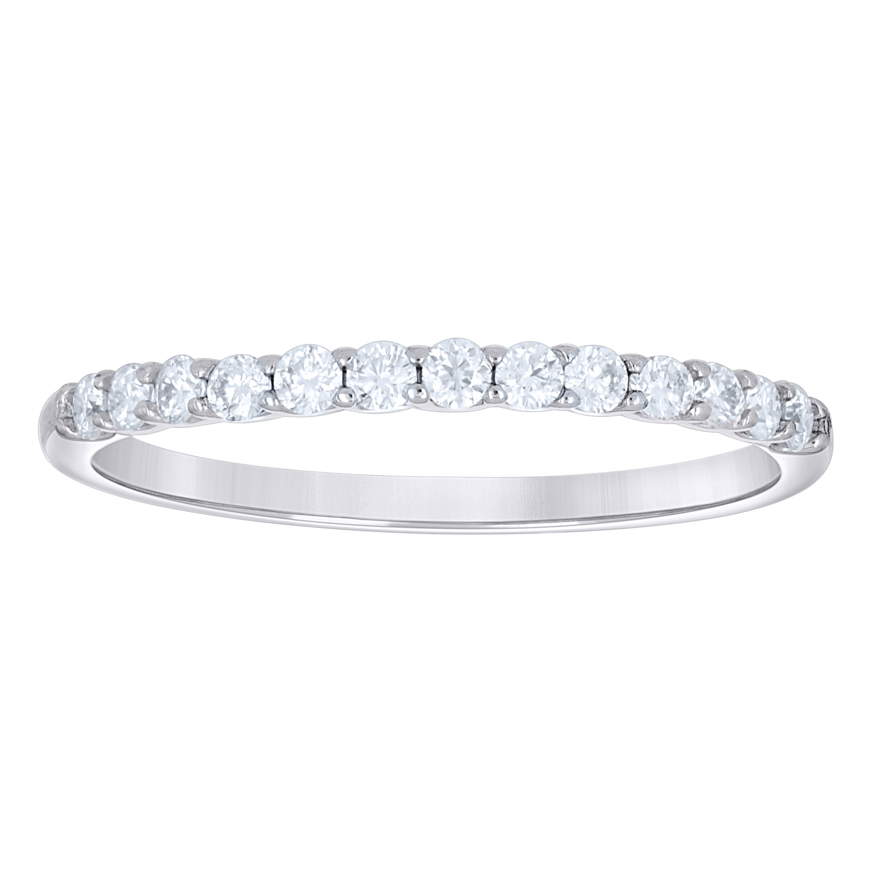 925 Sterling Silver Womens Round 0.37ct Moissanite Eternity Band Ring Size 5