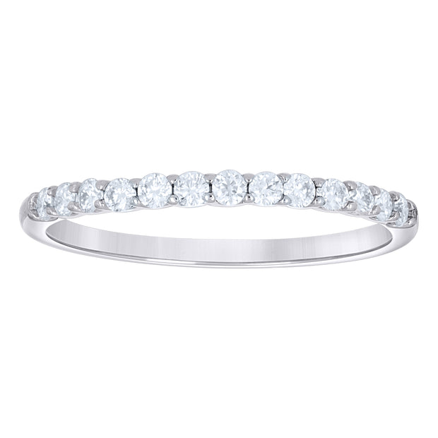 925 Sterling Silver Womens Round 0.37ct Moissanite Eternity Band Ring Size 5