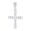 925 Sterling Silver Womens 0.10ct Moissanite Cross Religious Pendant