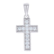 925 Sterling Silver Womens 0.15ct Moissanite Cross Religious Pendant