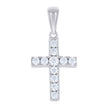 925 Sterling Silver Womens 0.22ct Moissanite Cross Religious Pendant