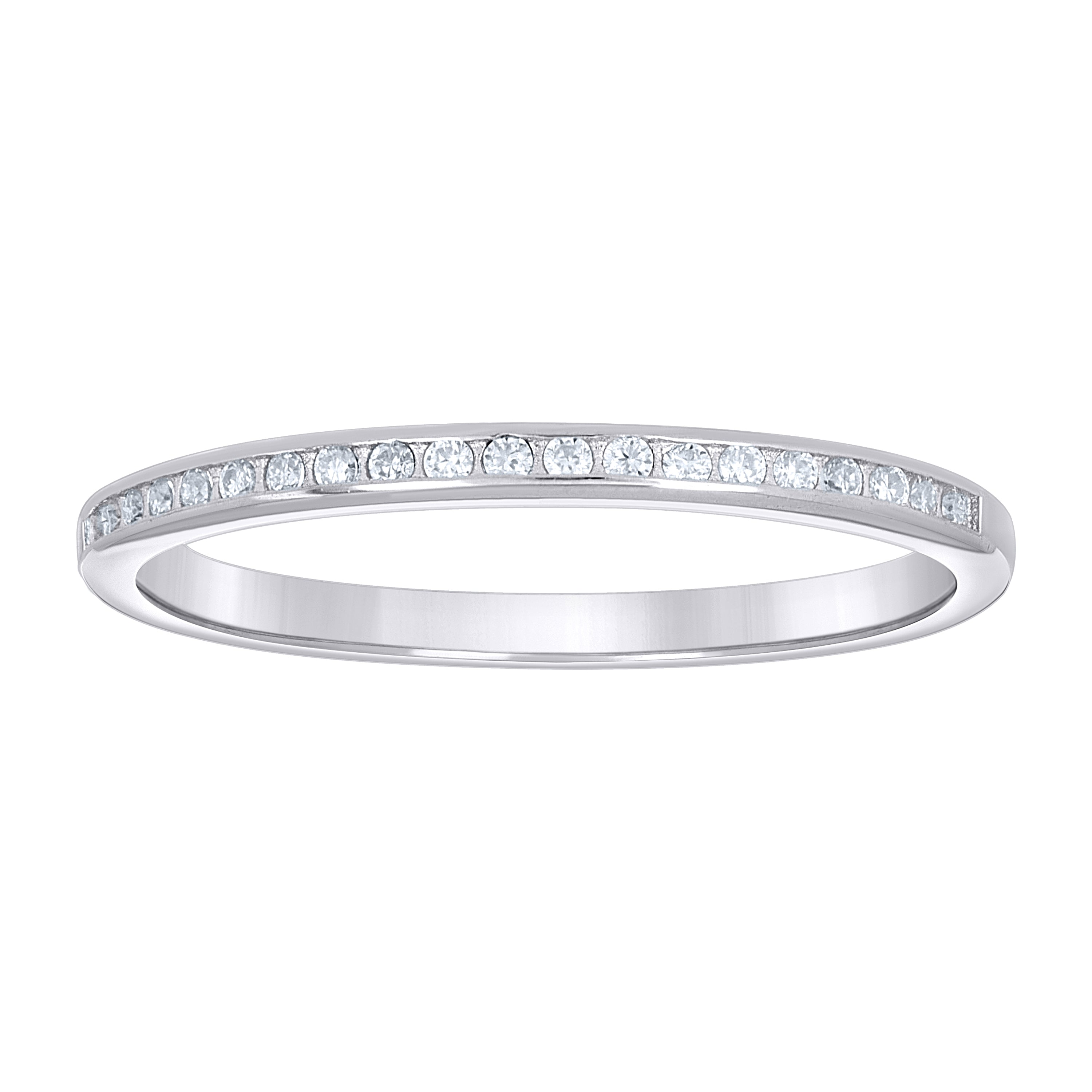925 Sterling Silver Womens Round 0.12ct Moissanite Eternity Band Ring Size 6