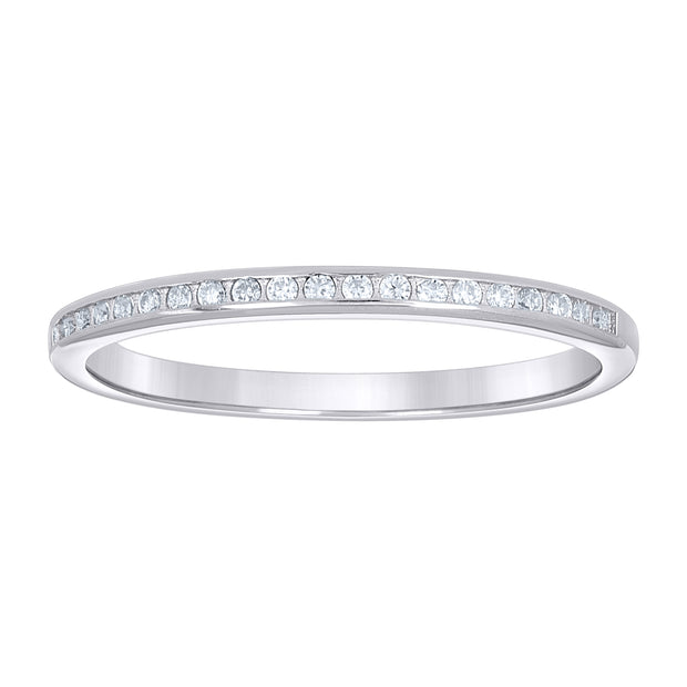 925 Sterling Silver Womens Round 0.12ct Moissanite Eternity Band Ring Size 6