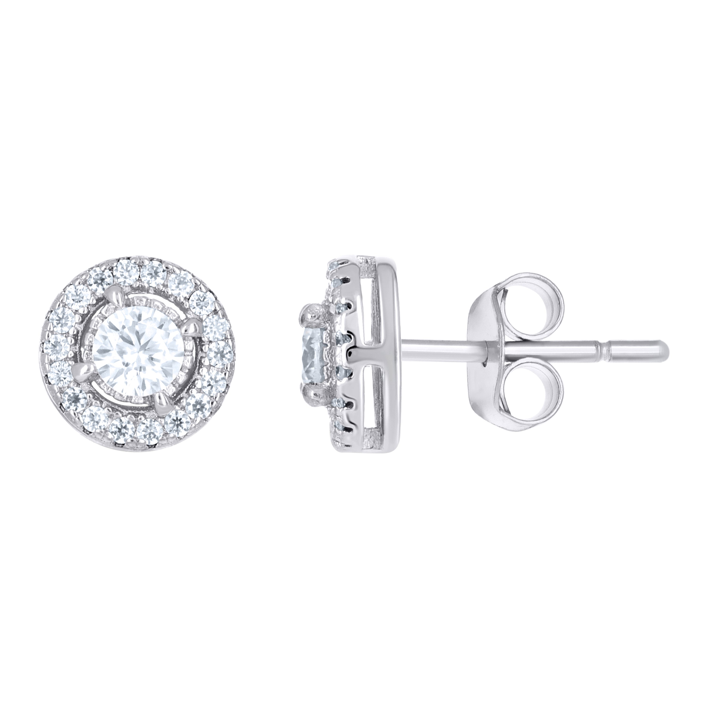 925 Sterling Silver Unisex 0.59ct Moissanite Fashion Stud Earrings