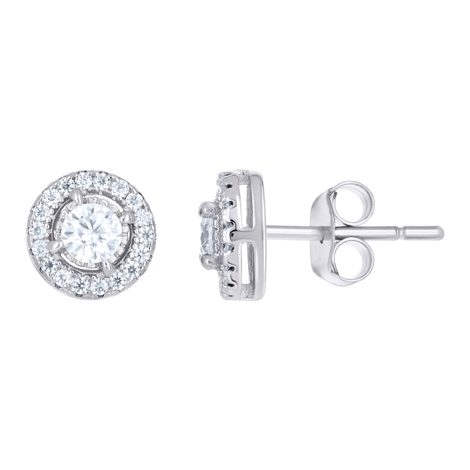 925 Sterling Silver Unisex 0.59ct Moissanite Fashion Stud Earrings