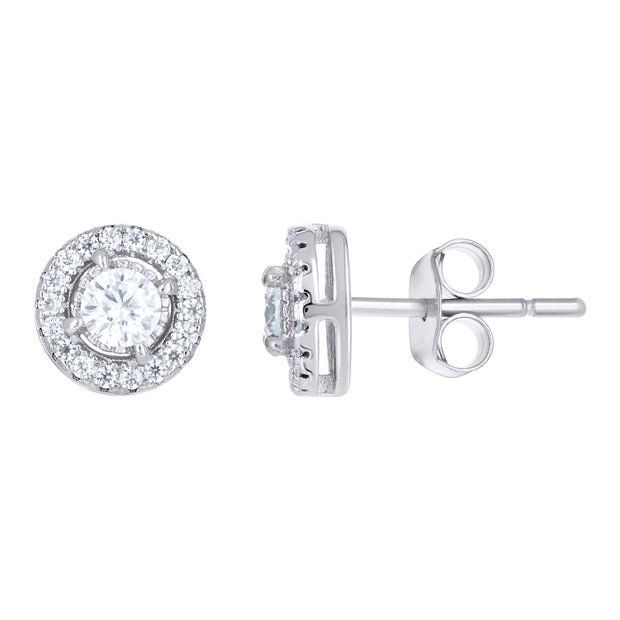 925 Sterling Silver Unisex 0.59ct Moissanite Fashion Stud Earrings
