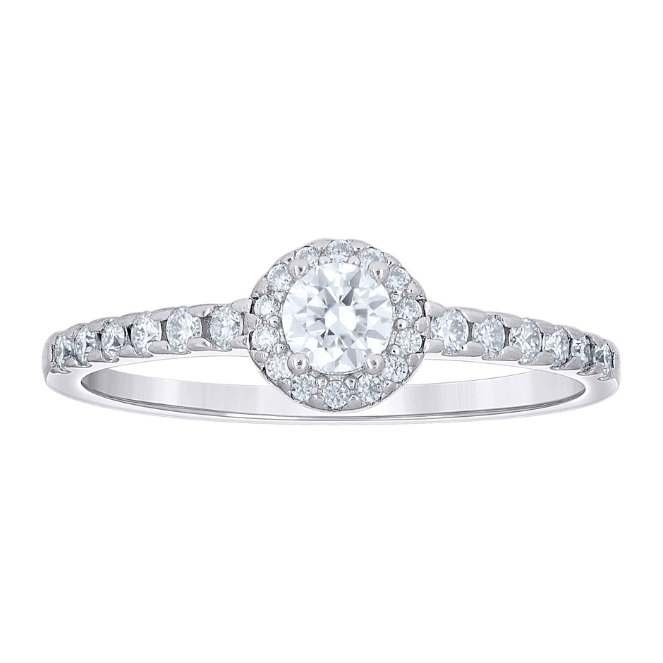 925 Sterling Silver Womens Round 0.59ct Moissanite Heart Engagement Ring Size 5