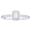 925 Sterling Silver Womens Round Baguette 0.30ct, 0.26 Moissanite Engagement Ring Size 8 - SLV-145197