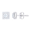 925 Sterling Silver Unisex Round Princess-cut 0.16ct, 0.62ct Moissanite Square Stud Earrings