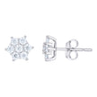 925 Sterling Silver Womens 0.75ct Moissanite Flower Stud Earrings