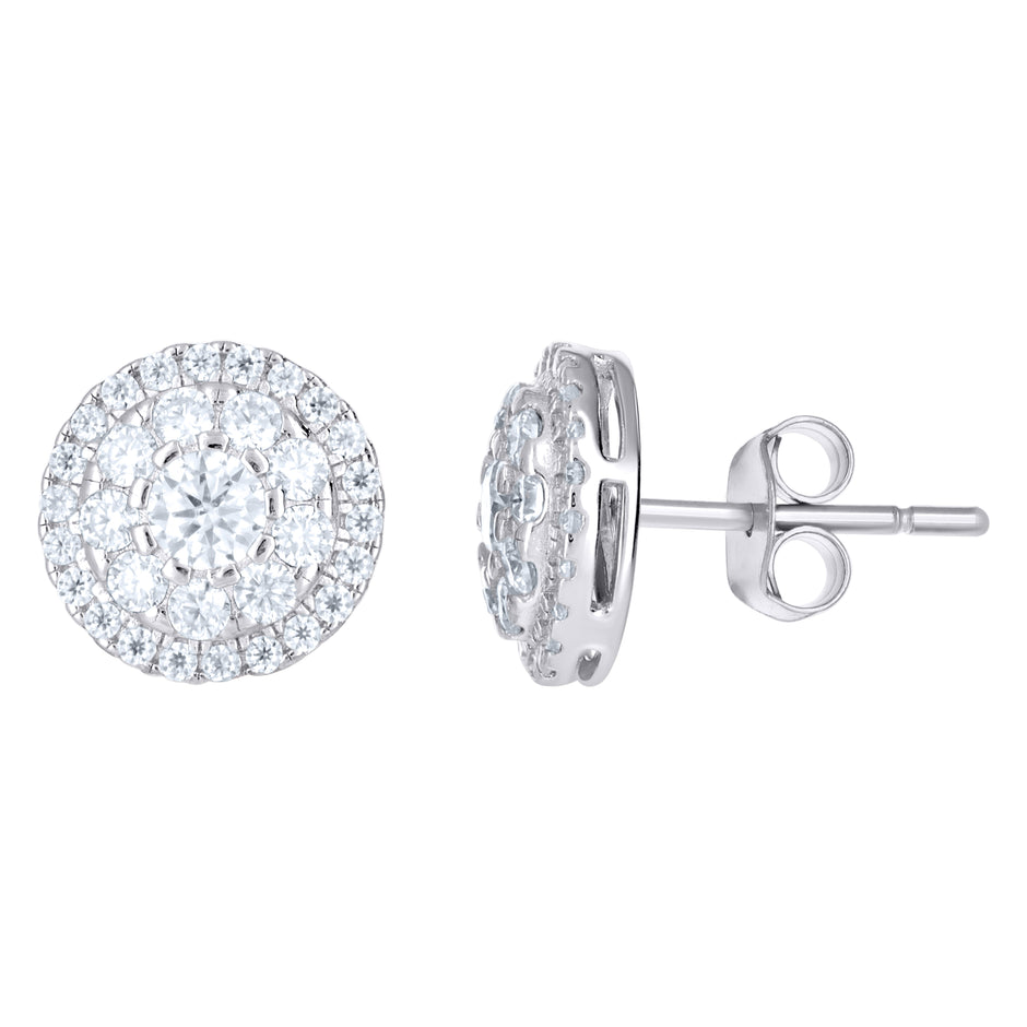925 Sterling Silver Womens 1.20ct Moissanite Fashion Stud Earrings