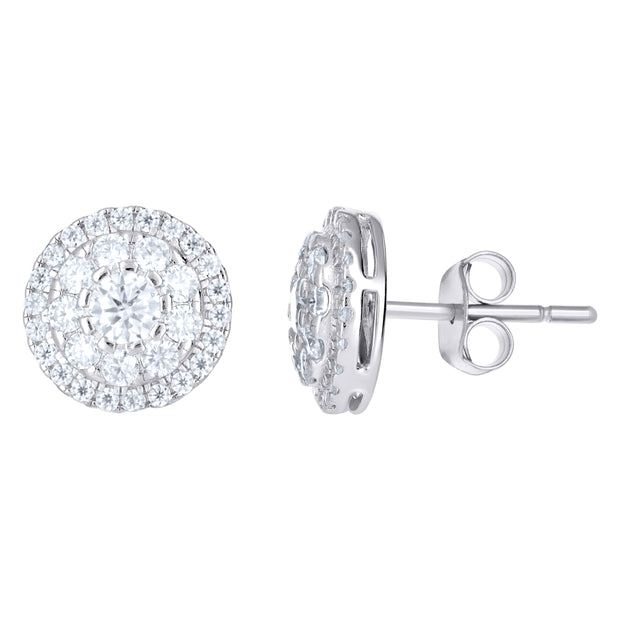 925 Sterling Silver Womens 1.20ct Moissanite Fashion Stud Earrings