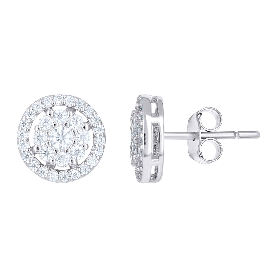 925 Sterling Silver Womens 0.61ct Moissanite Fashion Stud Earrings