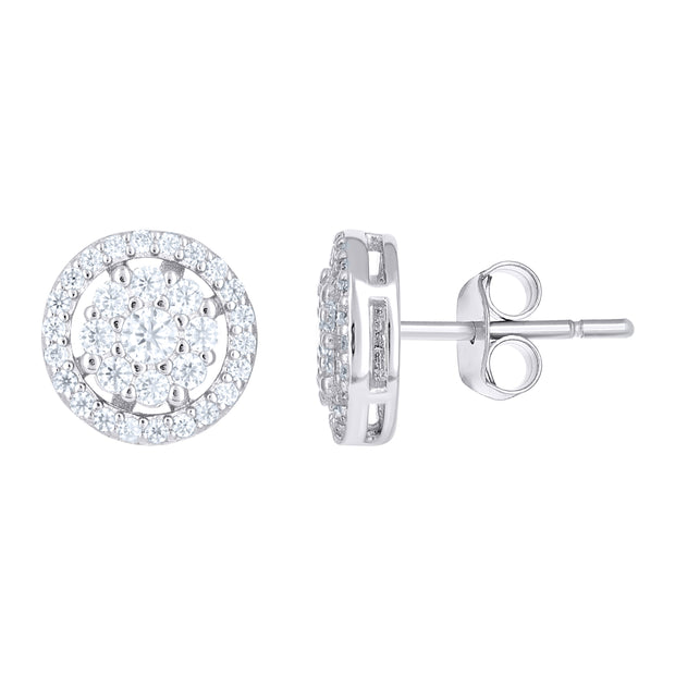 925 Sterling Silver Womens 0.61ct Moissanite Fashion Stud Earrings