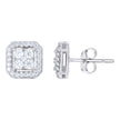 925 Sterling Silver Unisex 0.58ct Moissanite Square Stud Earrings
