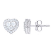 925 Sterling Silver Womens 0.55ct Moissanite Heart Stud Earrings