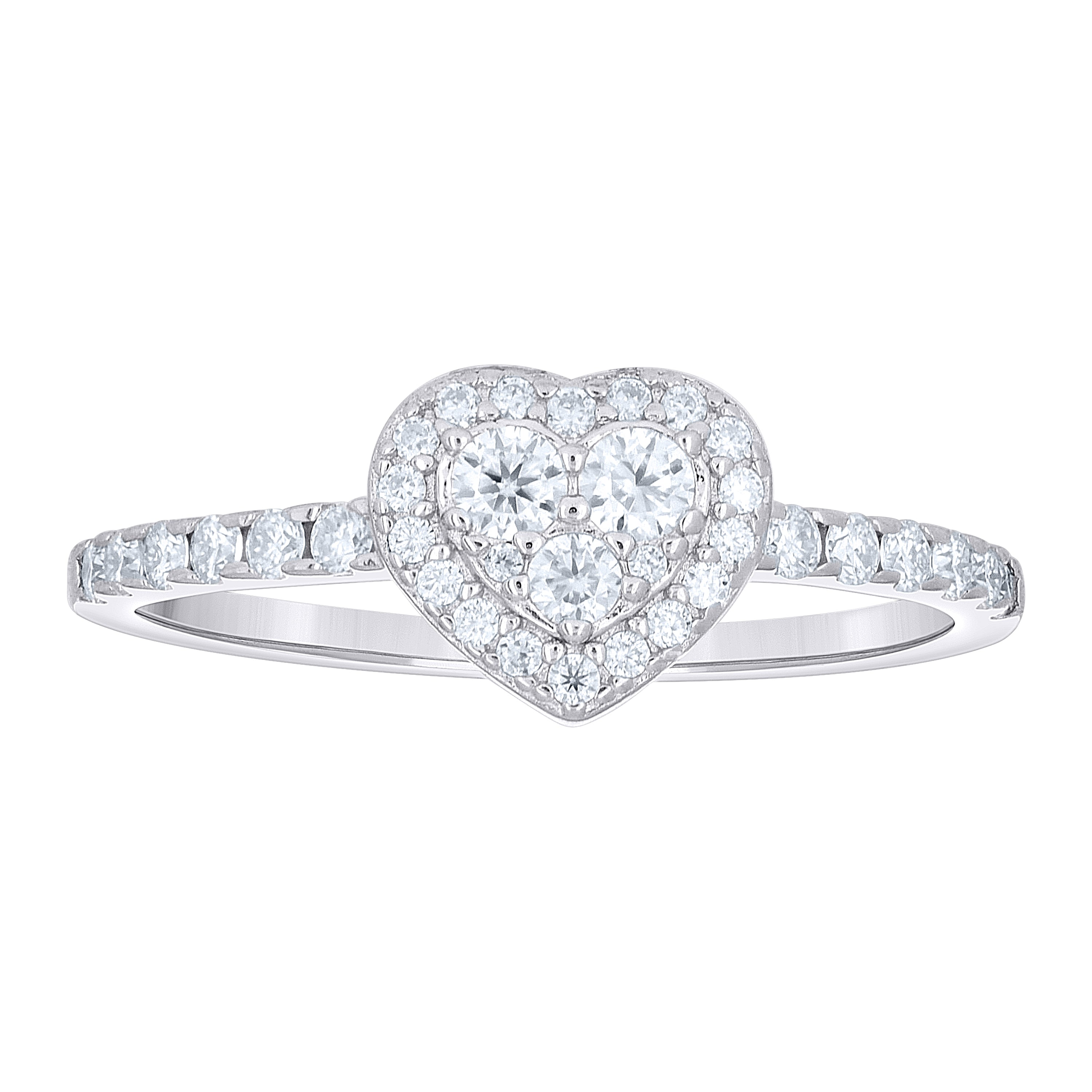 925 Sterling Silver Womens Round 0.49ct Moissanite Teardrop Engagement Ring Size 8 - SLV-145208