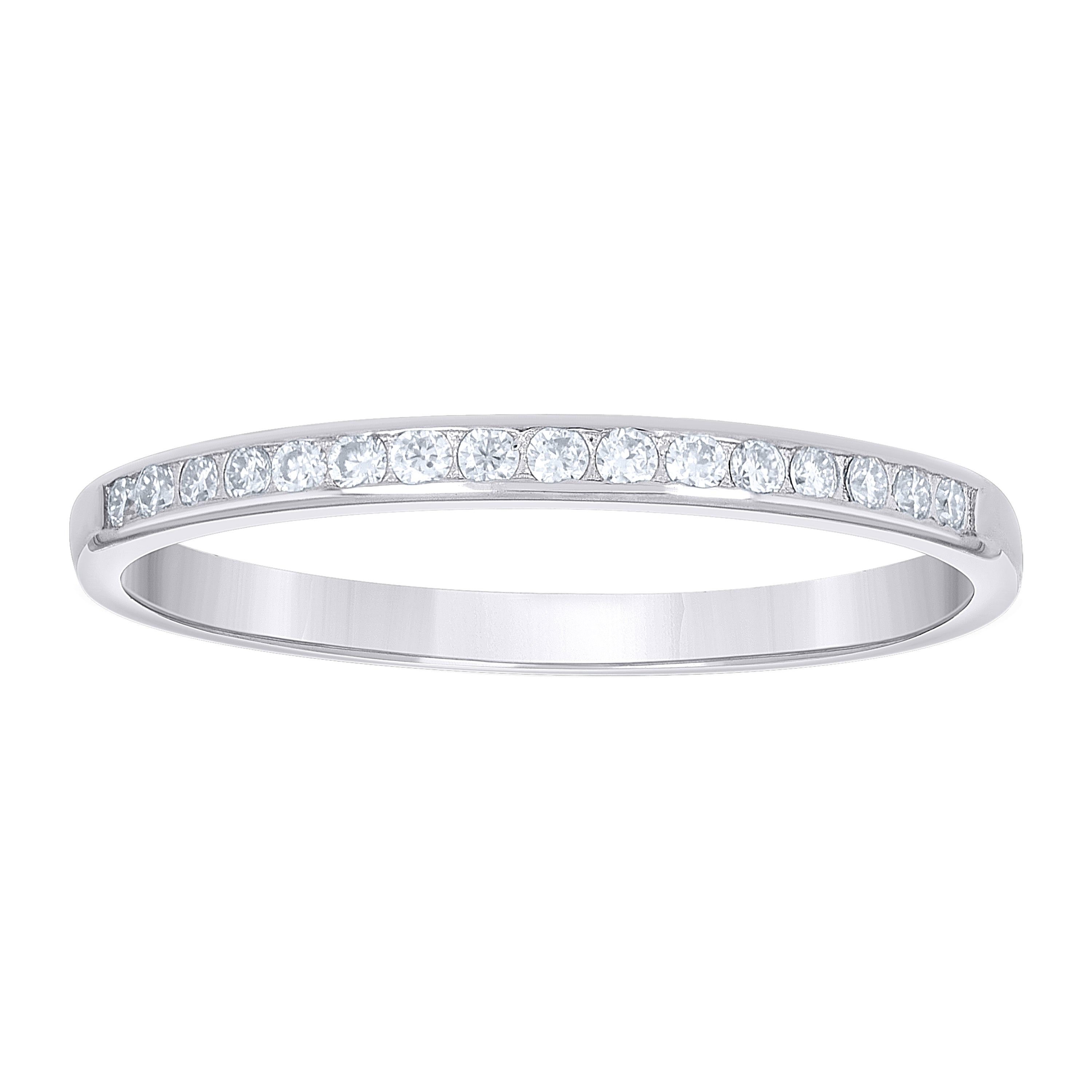 925 Sterling Silver Womens Round 0.25ct Moissanite Eternity Band Ring Size 8 - SLV-145213