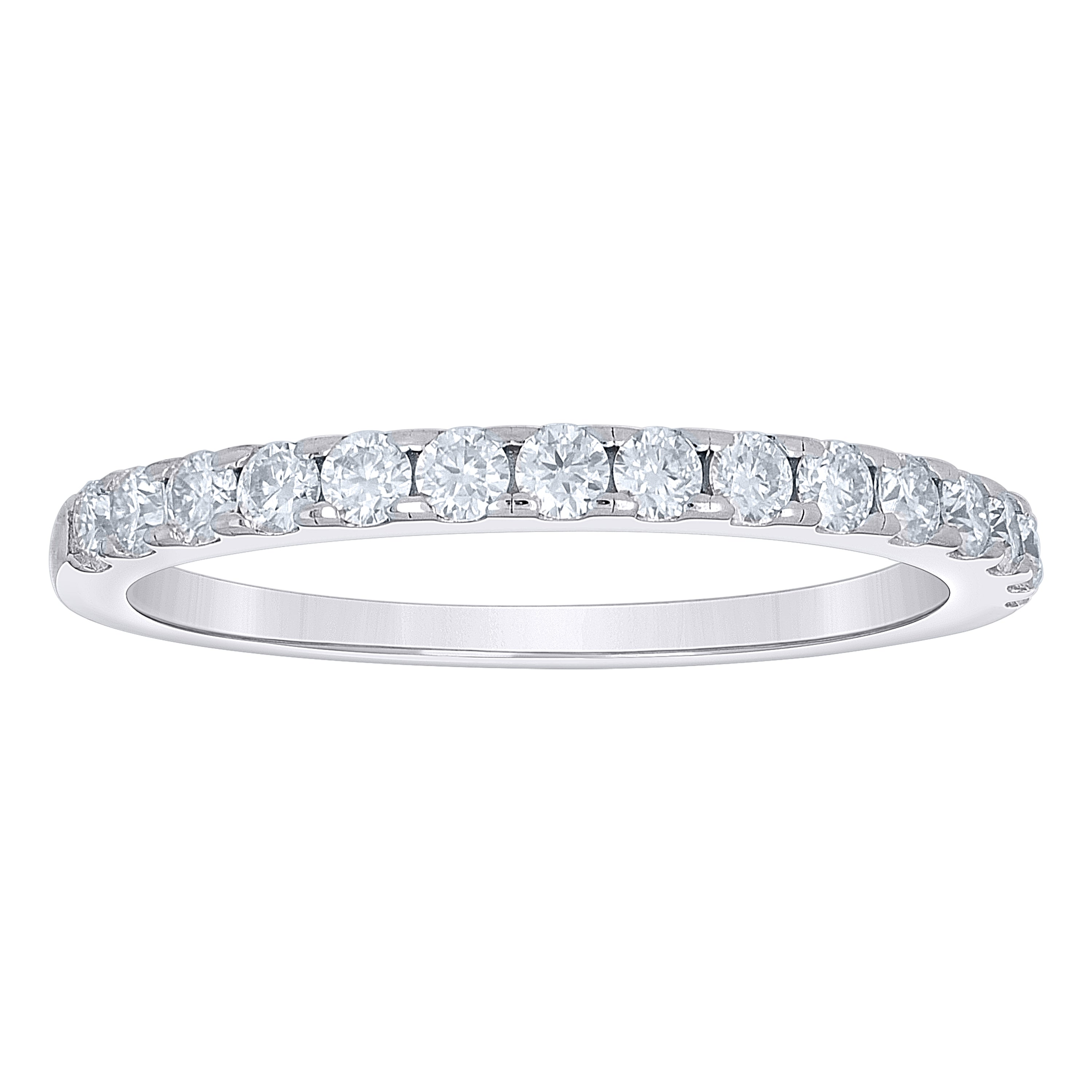 925 Sterling Silver Womens Round 0.62ct Moissanite Eternity Band Ring Size 6