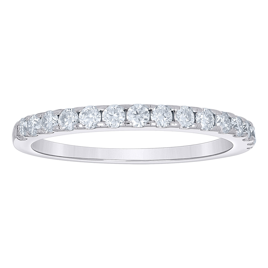 925 Sterling Silver Womens Round 0.62ct Moissanite Eternity Band Ring Size 6