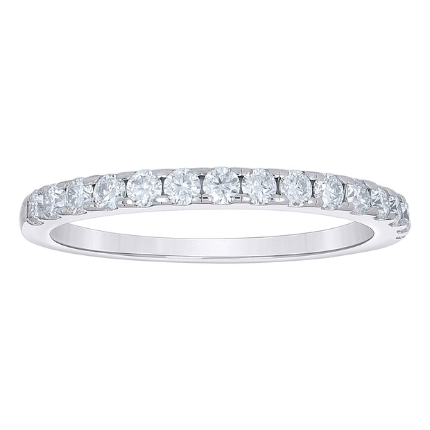 925 Sterling Silver Womens Round 0.62ct Moissanite Eternity Band Ring Size 6