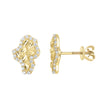 10K Gold Cz Nugget Earrings