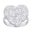 925 Sterling Silver Womens Heart Nugget Fashion Ring Size 7