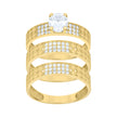 10Kt Gold Trio Cz Ring