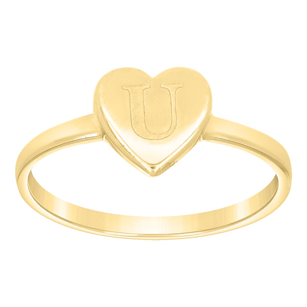 10Kt Gold Ring Letter "U"