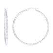 925 Sterling Silver Womens Diamond-Cut Patterned 2mm Round Tube Hoop Earrings  - SLV-148644