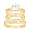 14Kt Gold Trio Cz Ring