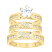 10Kt Gold Trio Cz Ring