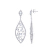 925 Sterling Silver Womens Round Cubic-Zirconia Marquise Fashion Danglers Earrings 