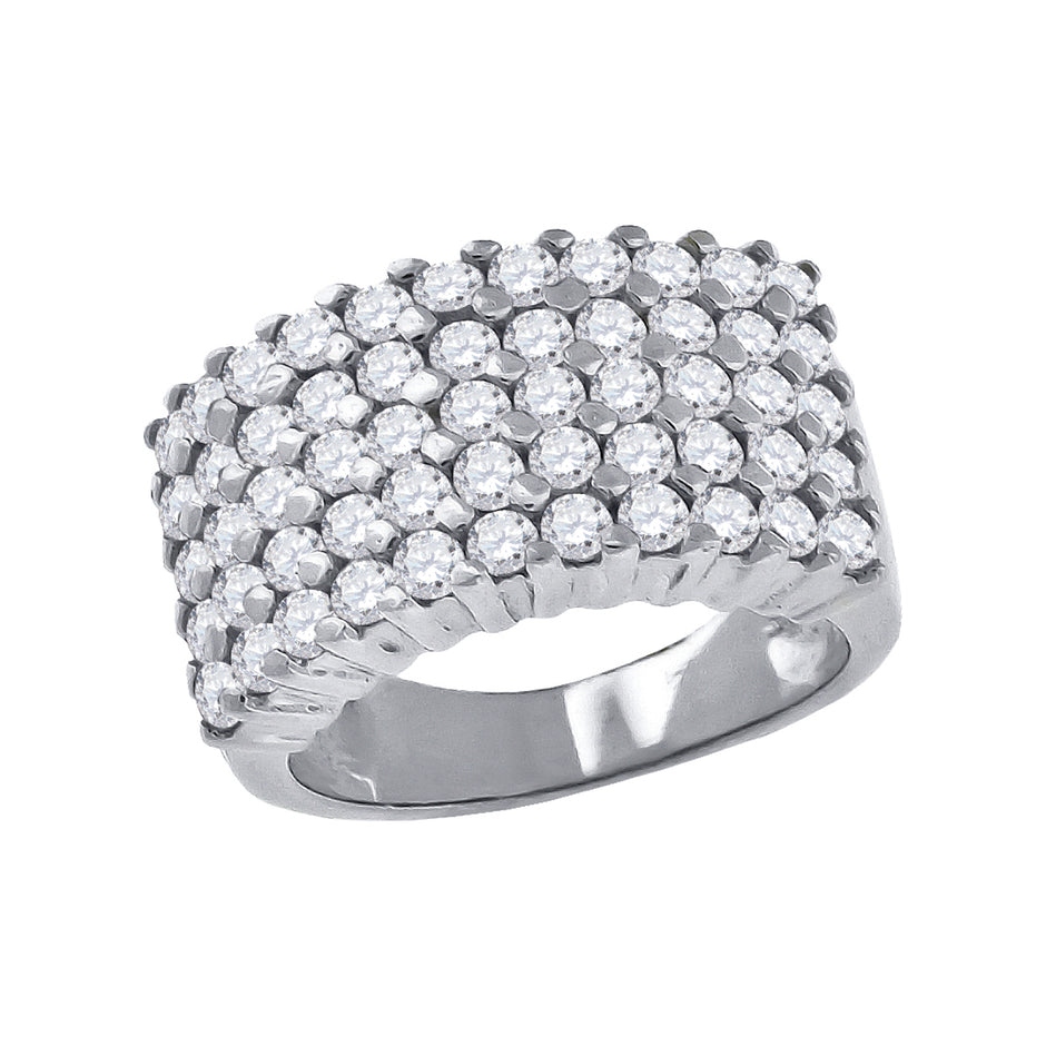 925 Sterling Silver Womens Round Cubic Zirconia Size-7 Wedding Anniversary Band Ring