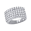 925 Sterling Silver Womens Round Cubic Zirconia Size-7 Wedding Anniversary Band Ring