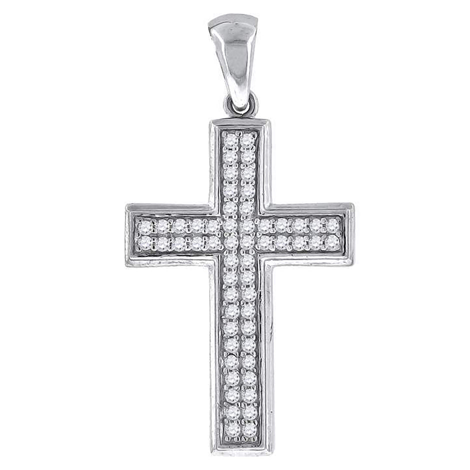 925 Sterling Silver Unisex Cz Cross Religious Charm Pendant