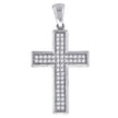 925 Sterling Silver Unisex Cz Cross Religious Charm Pendant