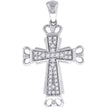 925 Sterling Silver Unisex Cz Cross Religious Charm Pendant