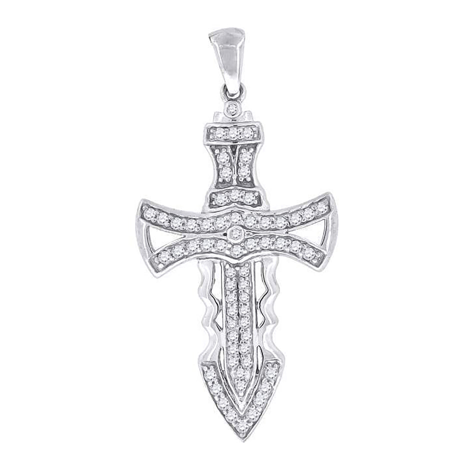 925 Sterling Silver Unisex Cz Cross Religious Charm Pendant