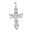 925 Sterling Silver Unisex Cz Cross Religious Charm Pendant