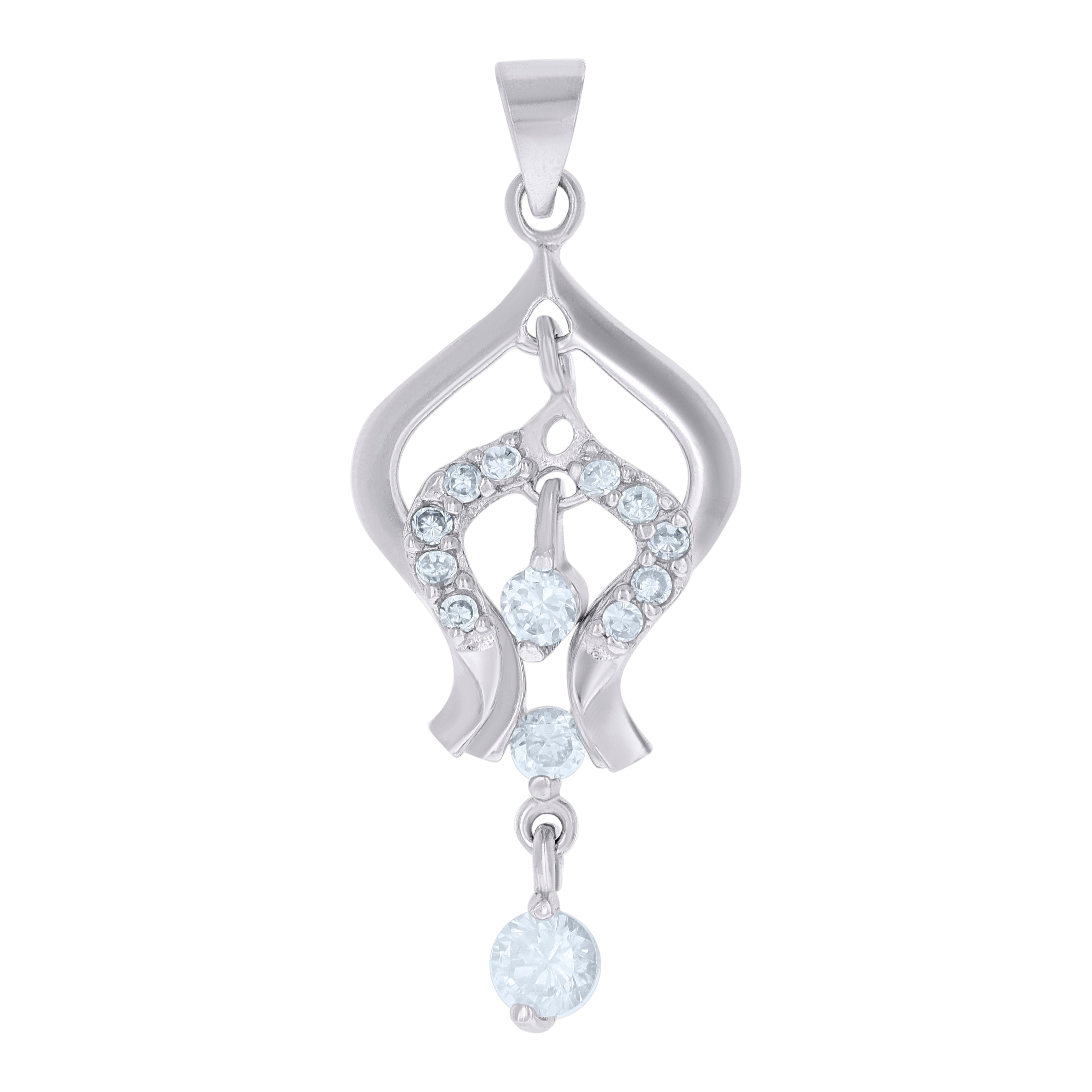 925 Sterling Silver Womens Cubic-Zirconia Fashion Charm Pendant