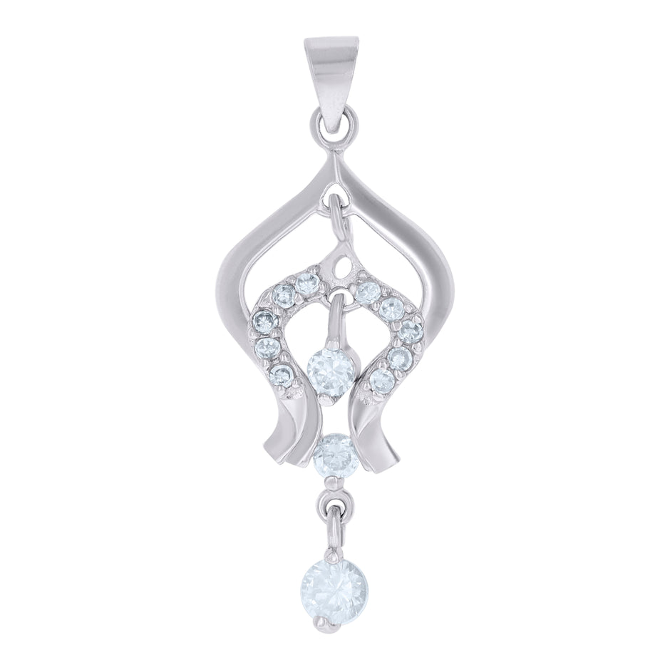 925 Sterling Silver Womens Cubic-Zirconia Fashion Charm Pendant