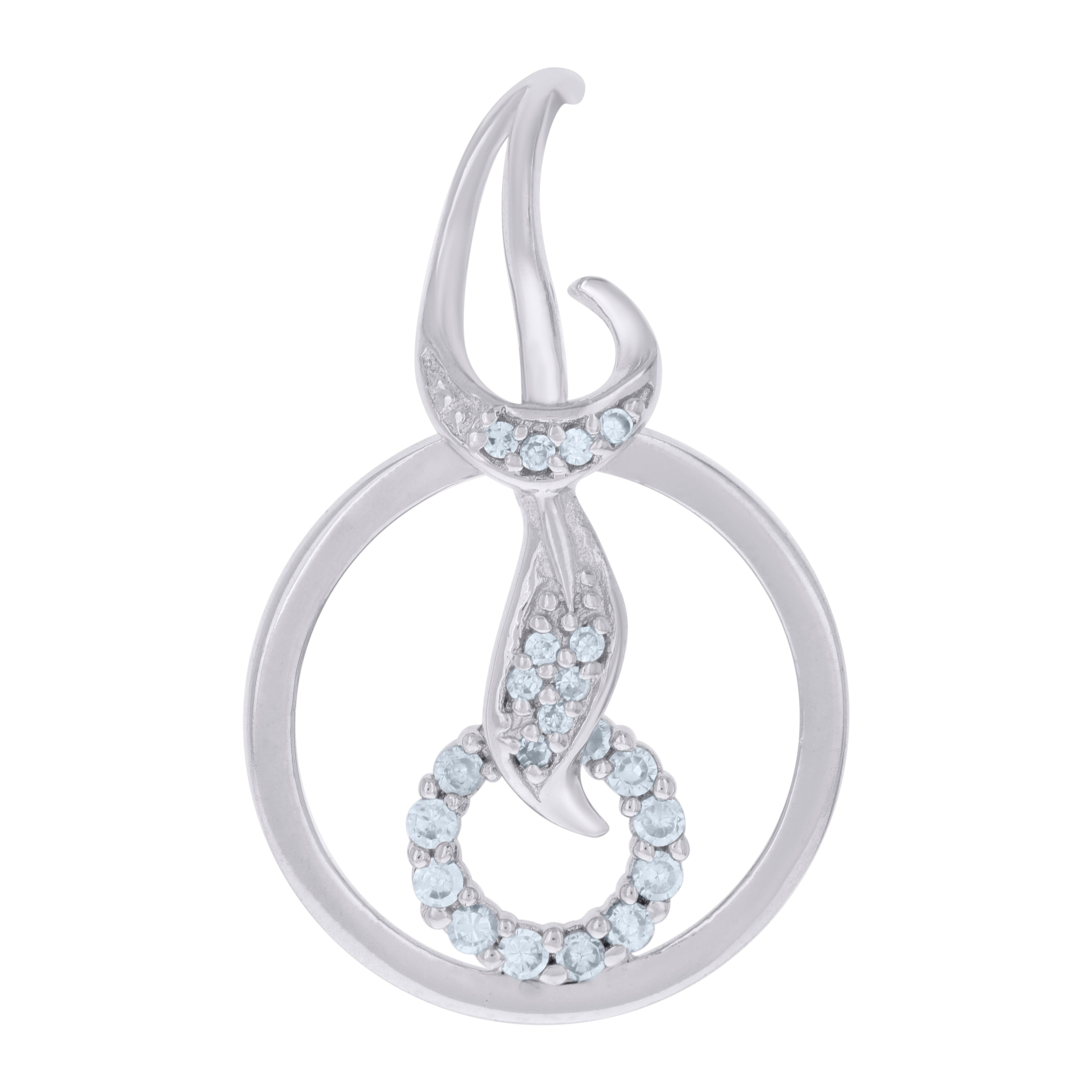 925 Sterling Silver Women Cubic-Zirconia Fashion Charm Pendant 