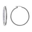 925 Sterling Silver Womens Cubic Zirconia Single Row Huggie Hoop Earrings
