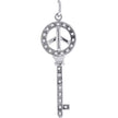 925 Sterling Silver Mens Cubic Zirconia Key Charm Pendant