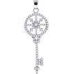 925 Sterling Silver Mens Cubic Zirconia Key Charm Pendant