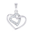 925 Sterling Silver Womens Cz Heart Charm Pendant